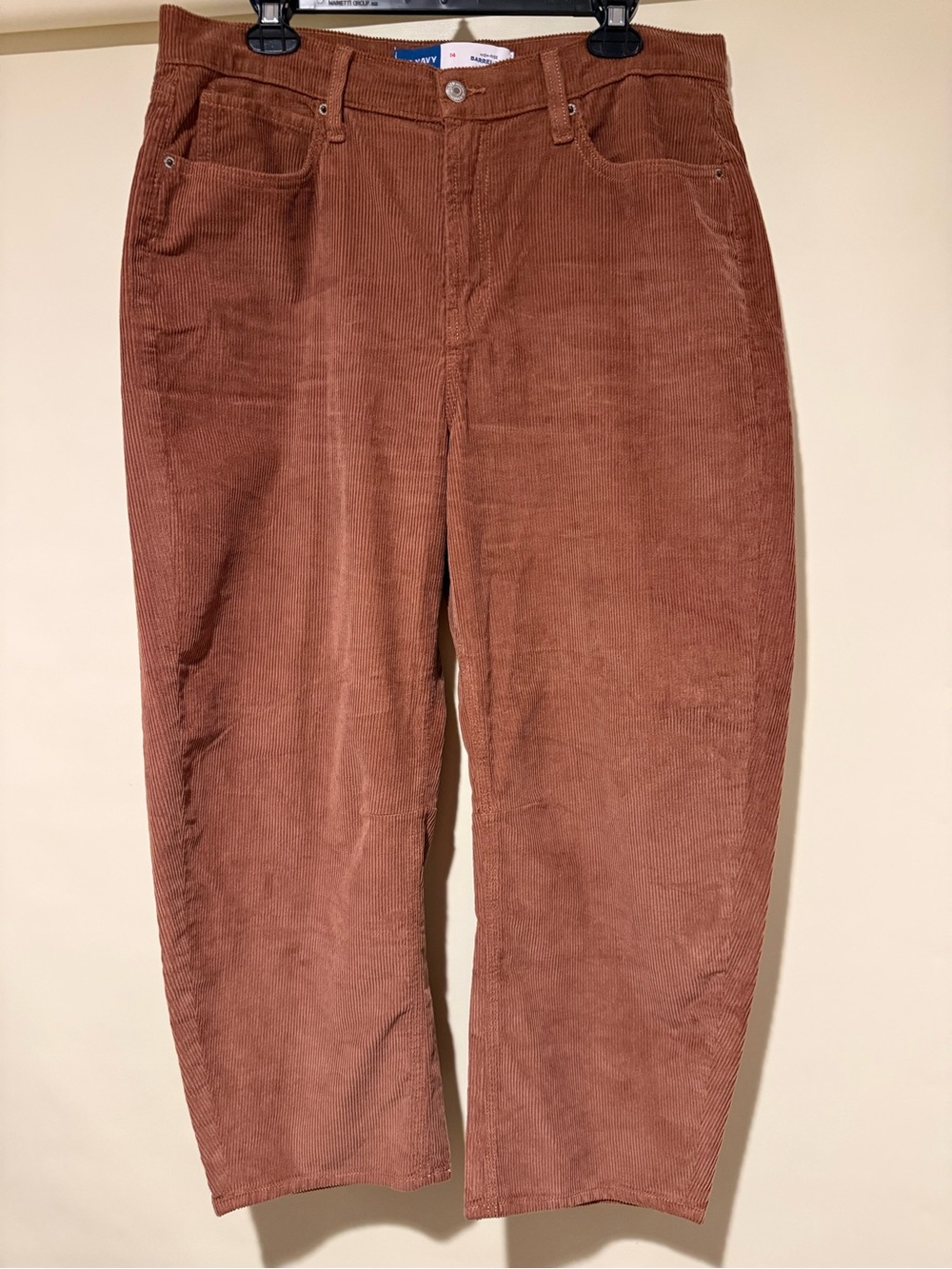 Old Navy Corduroy Baggy Barrel Mauve High Rise Ankle Length Pants, size 14
